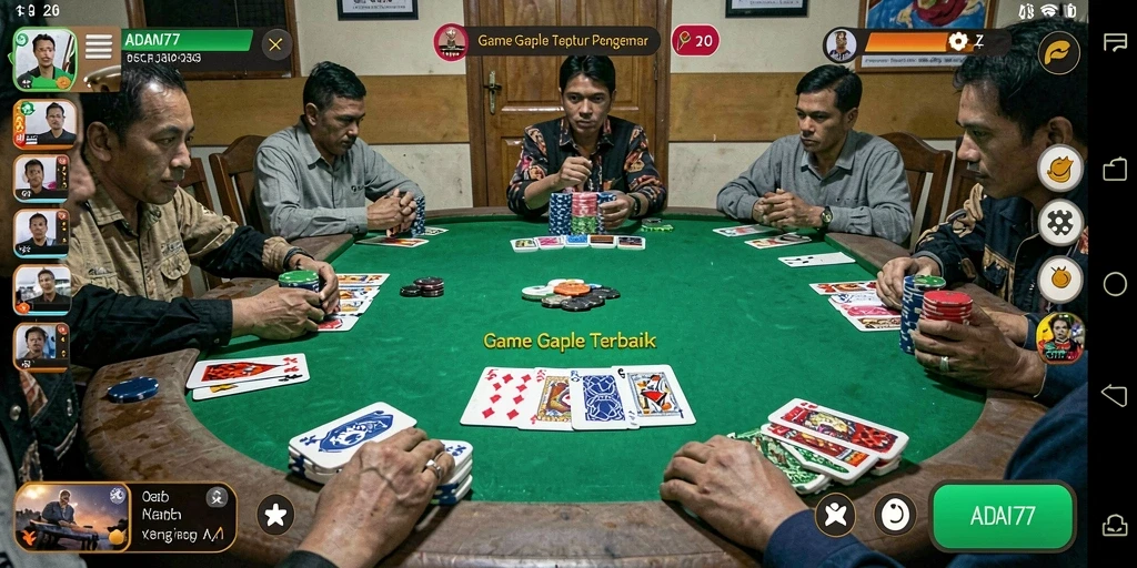 Screenshot gameplay ADAM77 menampilkan serunya bermain Gaple.