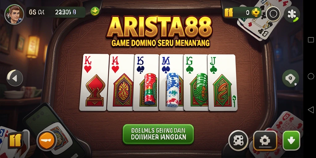 Tampilan gameplay ARISTA88 dengan aksi seru permainan Domino.