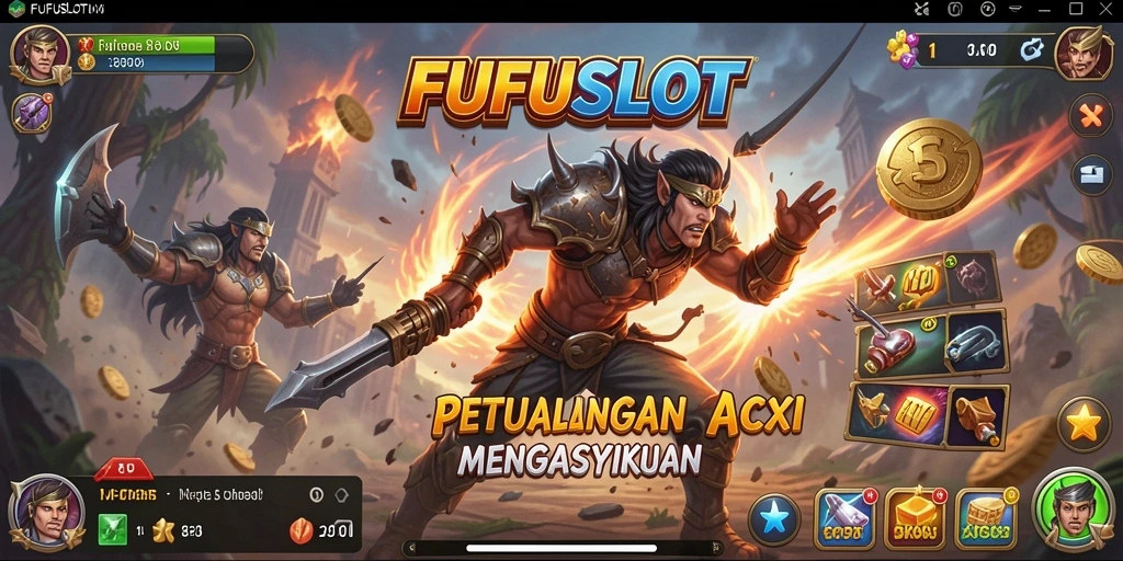 Gameplay seru dalam FUFUSLOT dengan pertempuran epik.