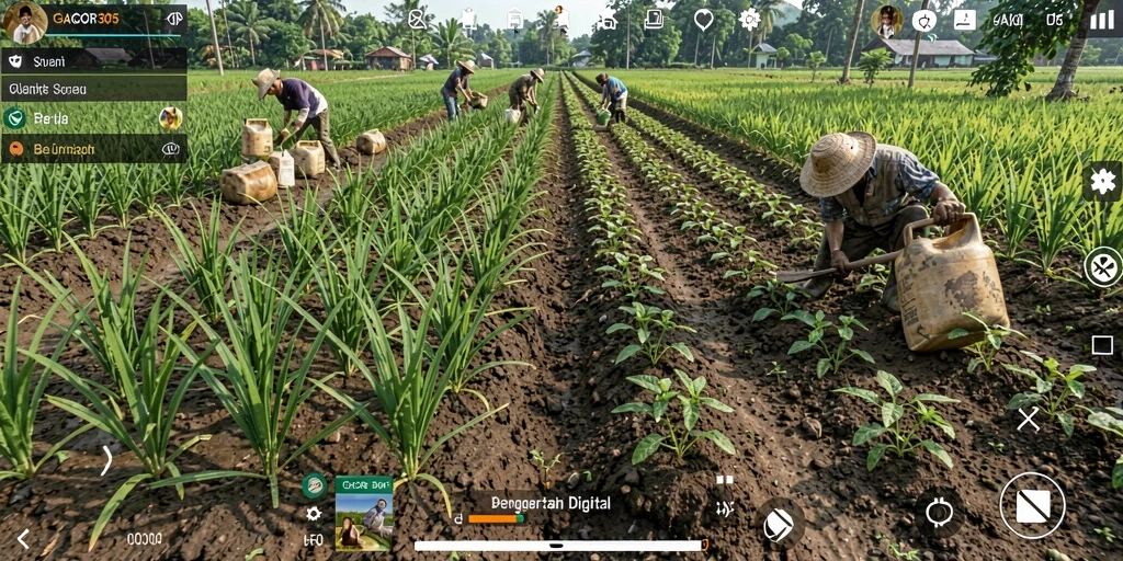 Tampilan gameplay seru GACOR305 dengan elemen pertanian interaktif.