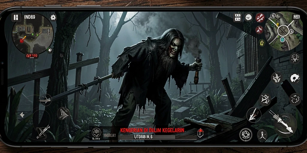 Tangkapan layar dari gameplay menyeramkan IND89.
