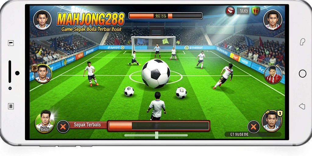Tampilan gameplay seru di lapangan sepak bola
