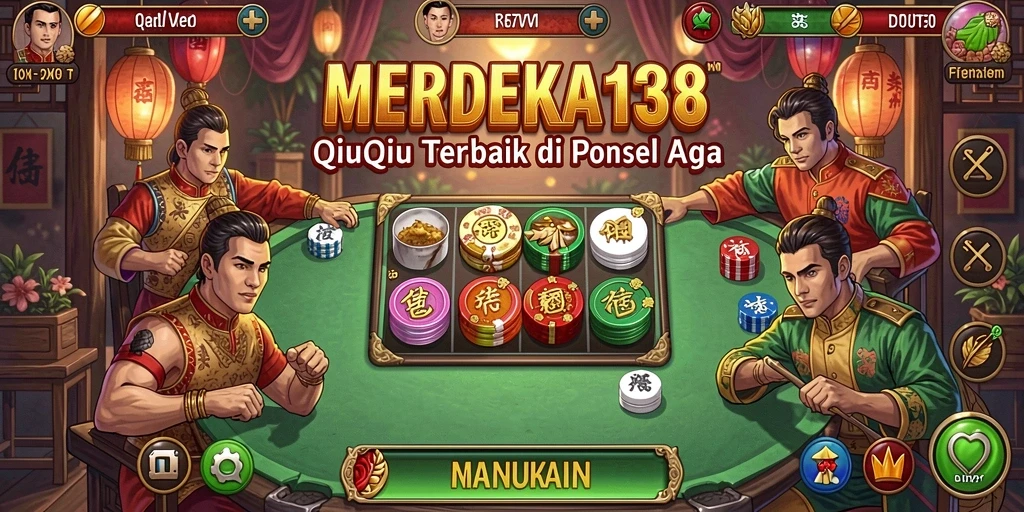 Tampilan gameplay seru dalam MERDEKA138 saat bermain QiuQiu.