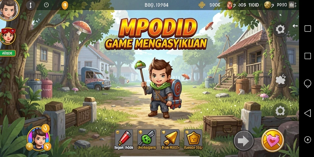 Screenshot MPOID menampilkan karakter bermain game secara otomatis.
