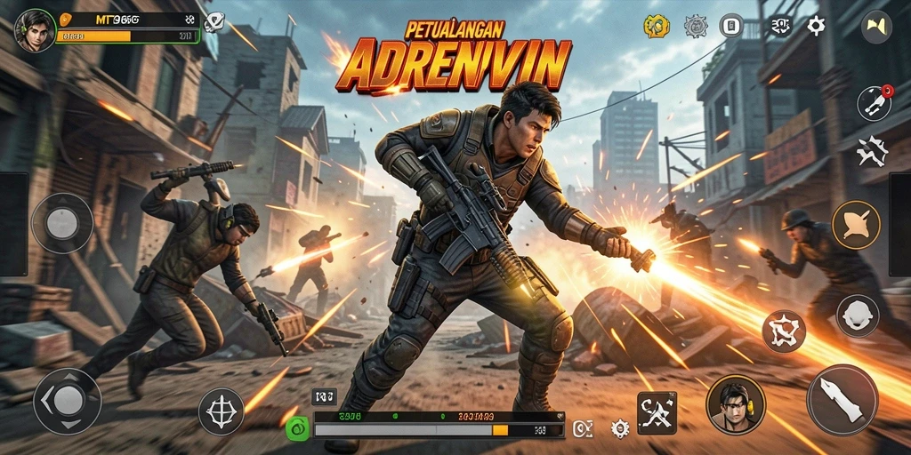 Tampilan gameplay mendebarkan dalam MT966, penuh aksi dan tantangan.