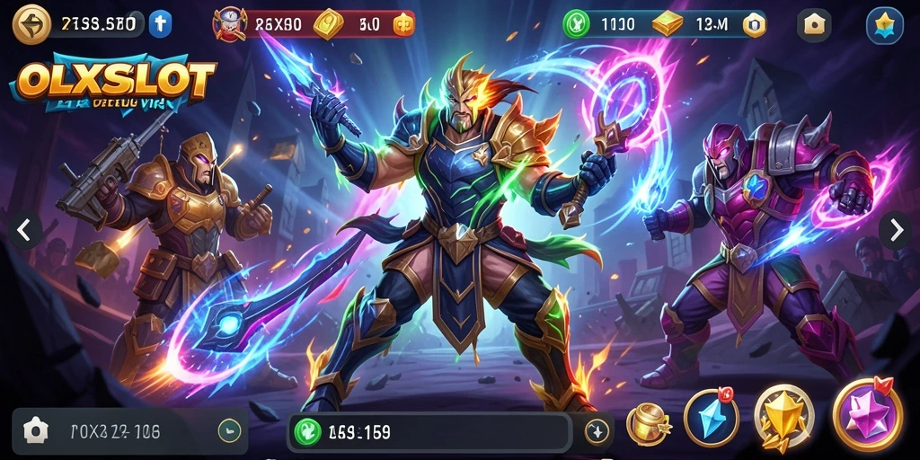 Screenshot OLXSLOT menampilkan aksi pertarungan yang intens dan mendebarkan.