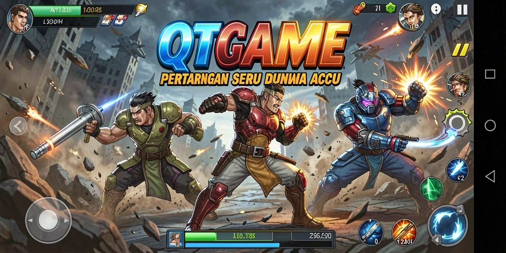 Gameplay QTGAME yang menegangkan dengan aksi cepat dan grafik menawan.