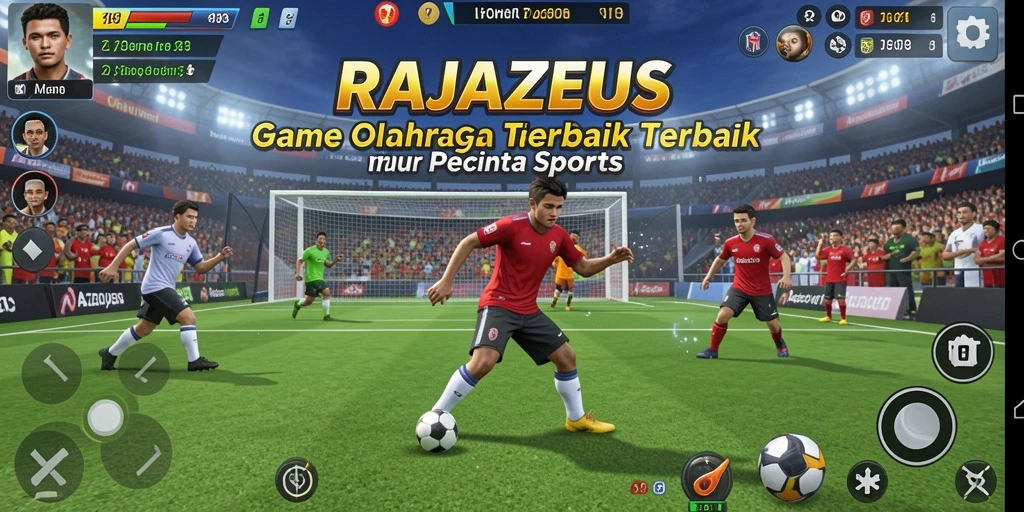 Tampilan gameplay yang seru dari RAJAZEUS dalam pertandingan olahraga.
