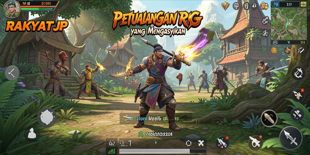 Tampilan gameplay RAKYATJP yang memukau dan penuh aksi.