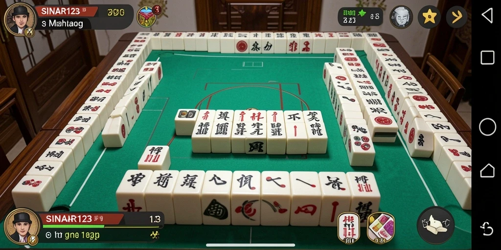 Tampilan gameplay Mahjong yang seru dan menarik di SINAR123.