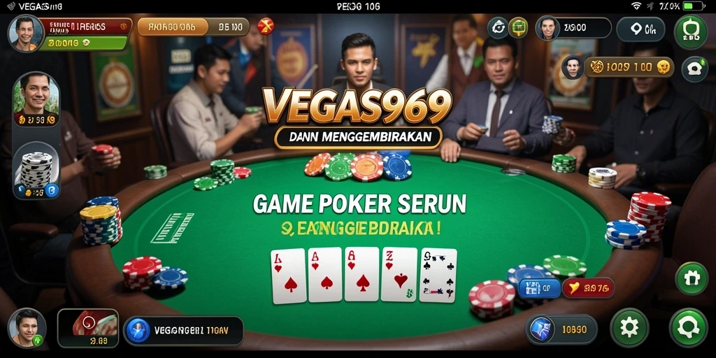 Tampilan menarik dari gameplay Poker di VEGAS969.