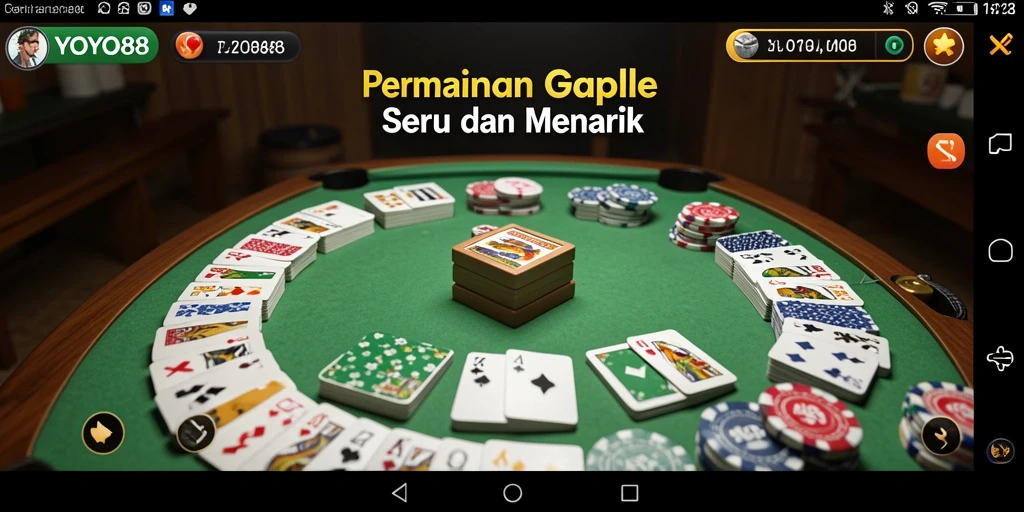 Tampilan gameplay seru dalam YOYO88 saat bermain Gaple.